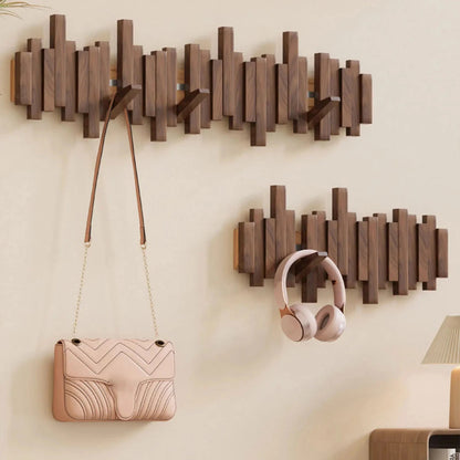 Modern Wooden Coat Hook Rack with Shelf