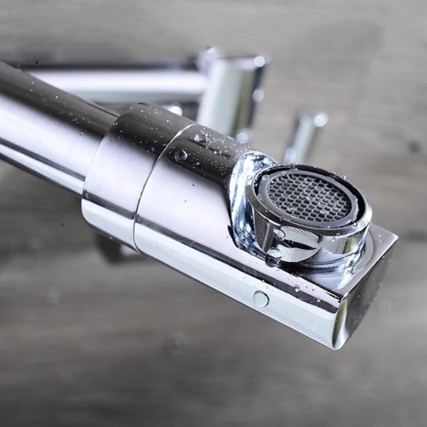 Space-Saving Folding Kitchen Faucet in Chrome Finish