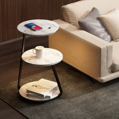 Space Saving Double Shelf Nightstand Lamp