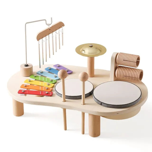 Kid's Wooden Music Center Table Set - Fesara