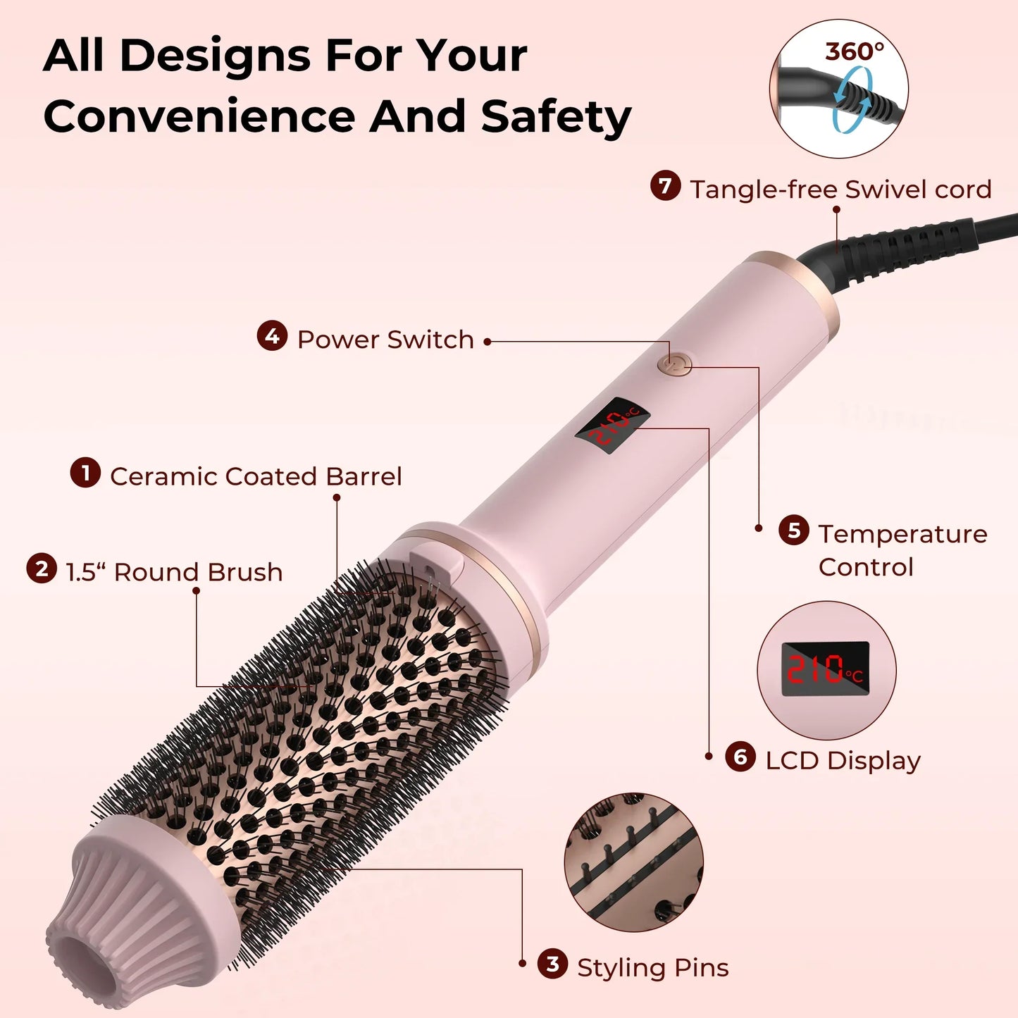 Easy Curl Hair Styling Brush