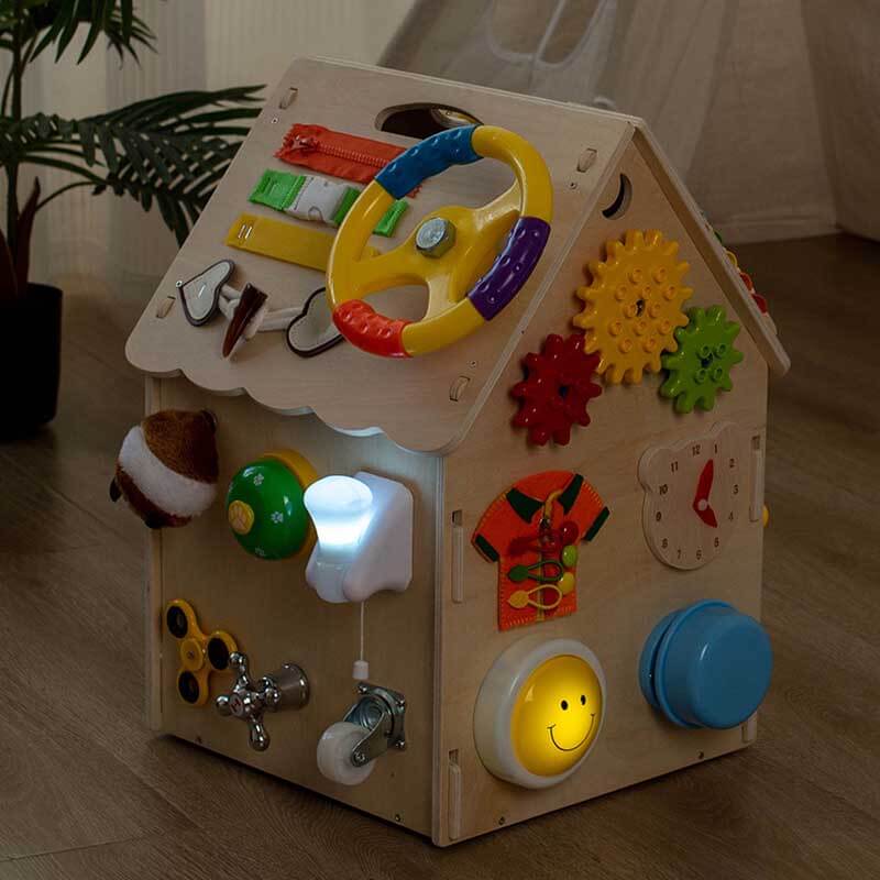 Natural Wood Learning House for Kids
