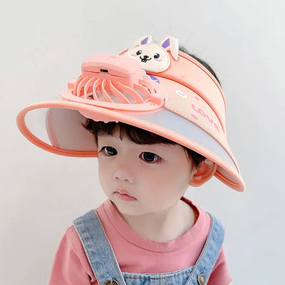 Kids Summer Sun Hat with Cooling Fan