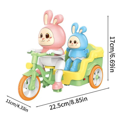Colorful Kids Bike Toy with Cute Rabbit Trailer
