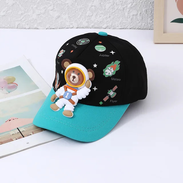 Fun Kids Baseball Cap with Cute Bear Design