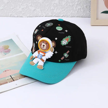 Fun Kids Baseball Cap with Cute Bear Design