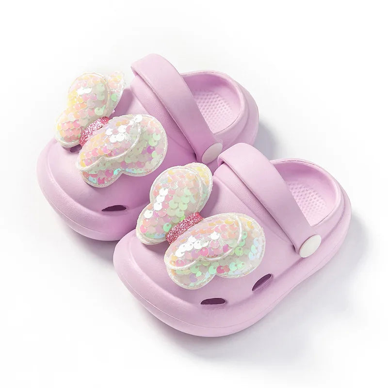 Sparkly Kids Sandals with Wings - Cozy Girls Slippers - Fesara