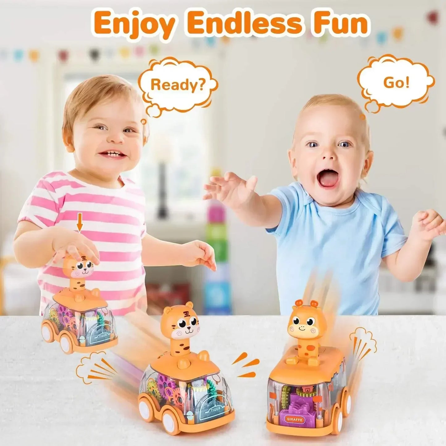 Clear Speedster Toy Car with Lights and Moving Parts