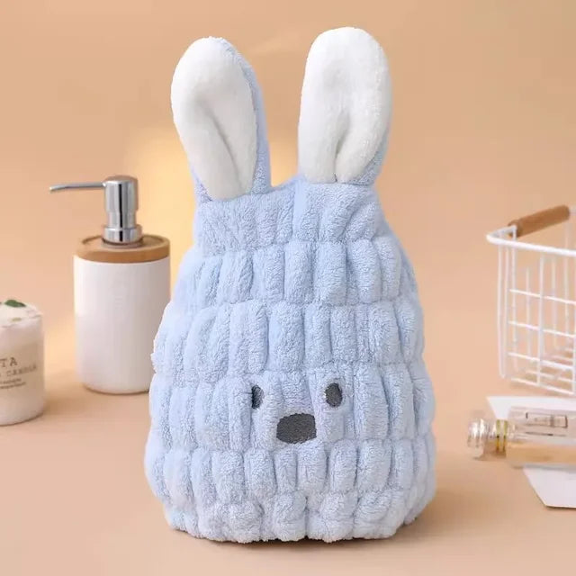 Soft & Fast Bunny Ear Microfiber Hair Towel Cap