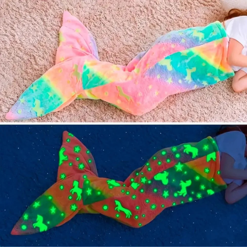 Glowing Mermaid Kids Sleep Bag
