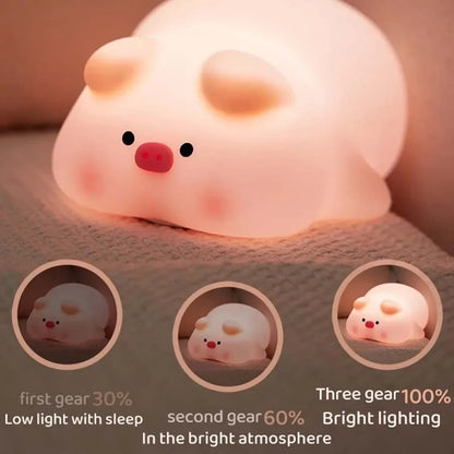 Cute Kids Night Lamp with Timer and Cute Animal Face