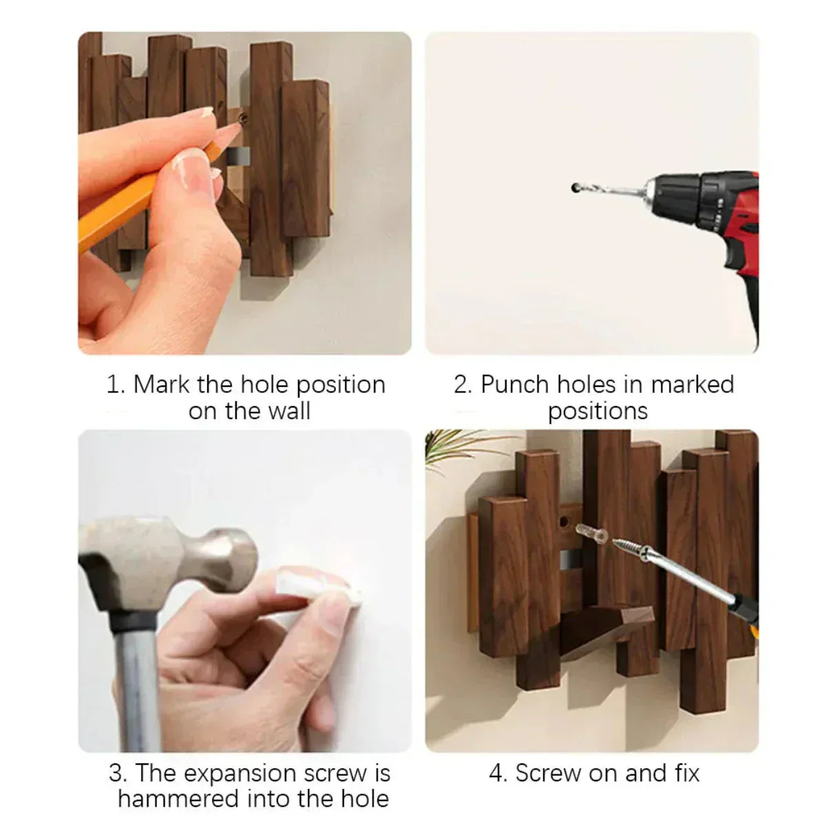 Natural Wood Wall Panel for Entryway Organization