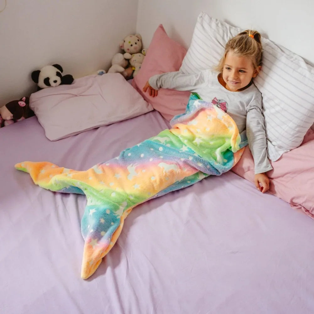 Glowing Mermaid Kids Sleep Bag