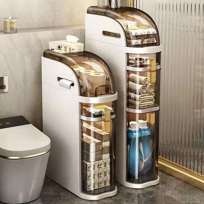 Compact Bathroom Storage Cart on Wheels