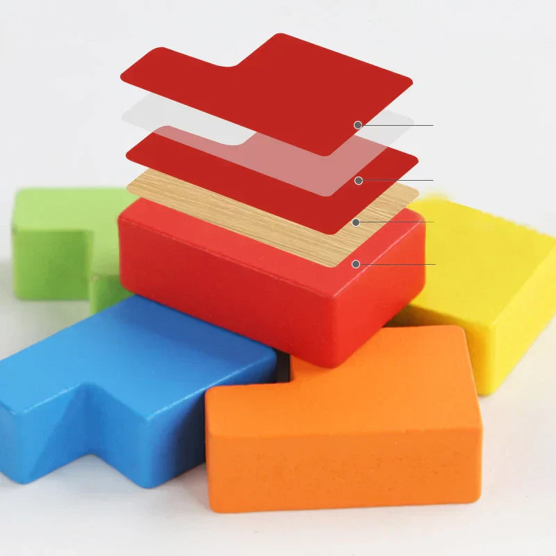 Fesara | Exciting Brain Teaser 3D Wood Tetris Puzzle