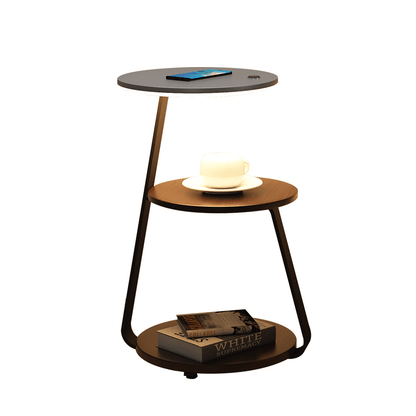 Space Saving Double Shelf Nightstand Lamp