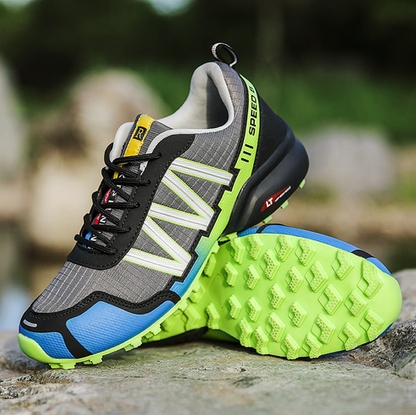 Tough Trail Hiking Boots in Blue and Green