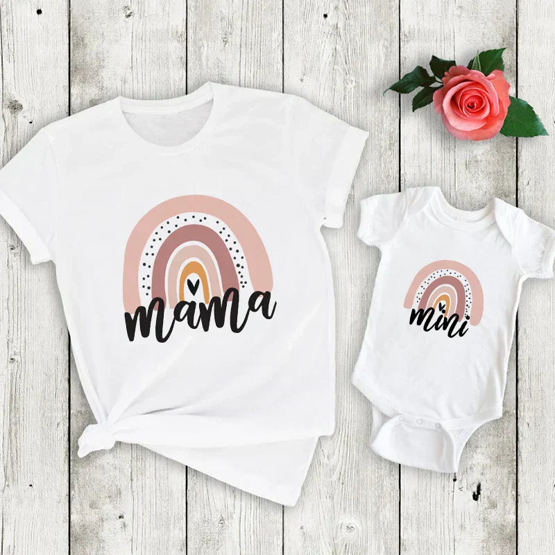 Colorful Mommy & Me Rainbow Tee Set