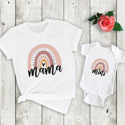 Colorful Mommy & Me Rainbow Tee Set