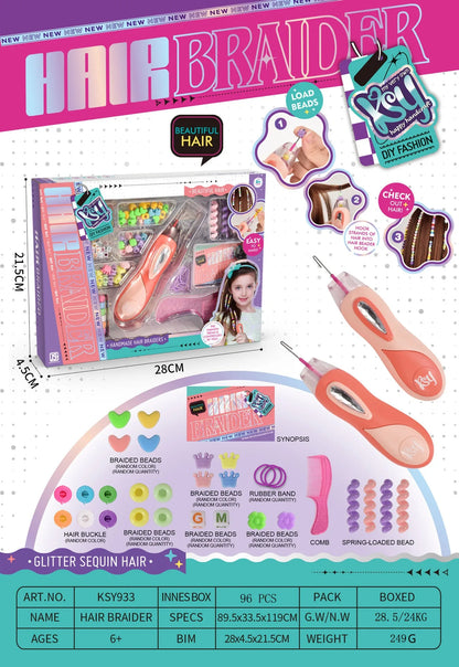 Easy Hair Braider Kit for Girls with Beads - Fesara