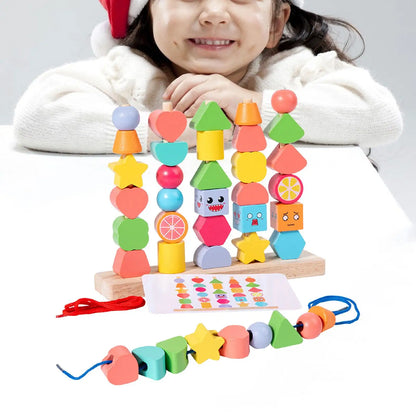 Natural Wood Building Blocks for Children