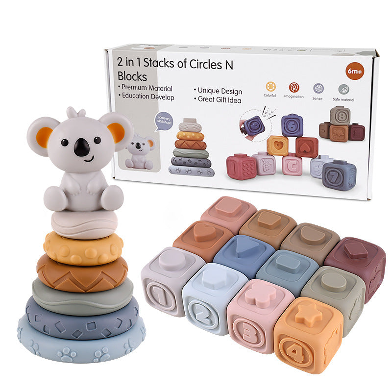 Colorful Stacking Teething Toy Set