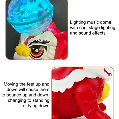 Fun Musical Lion Figurine with Colorful LED Lights