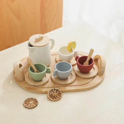 Natural Wooden Silicone Tea Infuser Set