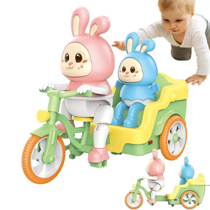 Colorful Kids Bike Toy with Cute Rabbit Trailer