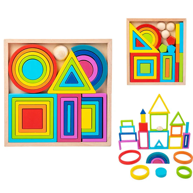 Vibrant Wooden Blocks Toy for Kids