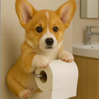 Fun Dog Bathroom Tissue Holder Dispenser