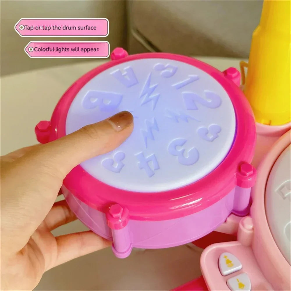 Kids Electronic Drum Kit with Lights and Music Sounds