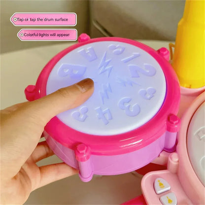 Kids Electronic Drum Kit with Lights and Music Sounds
