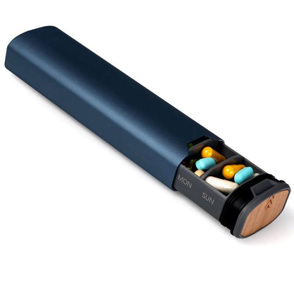 Compact Daily Pill Box - Wooden Medication Organizer