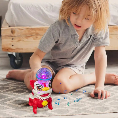 Fun Musical Lion Figurine with Colorful LED Lights