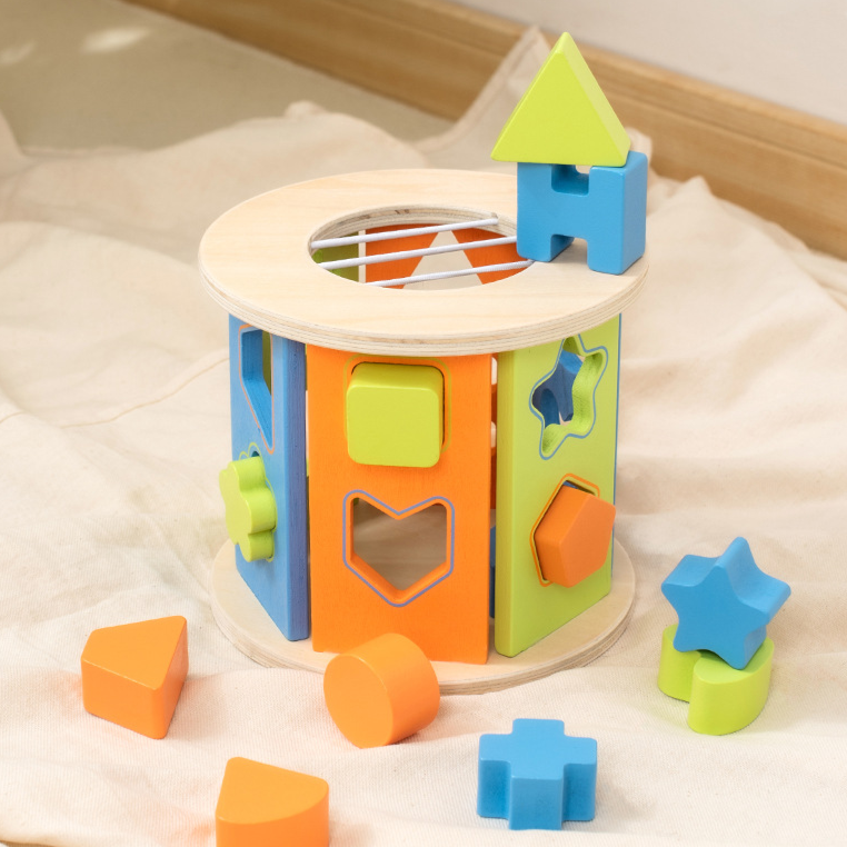 Natural Wood Building Blocks Toy Cube