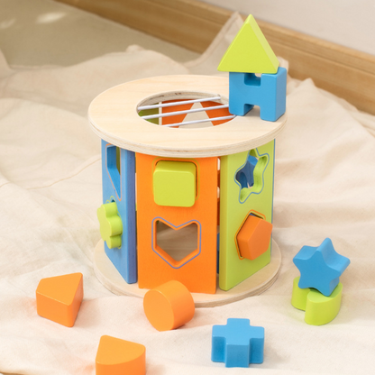 Natural Wood Building Blocks Toy Cube