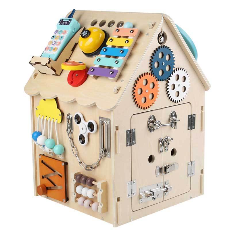 Natural Wood Learning House for Kids - Fesara