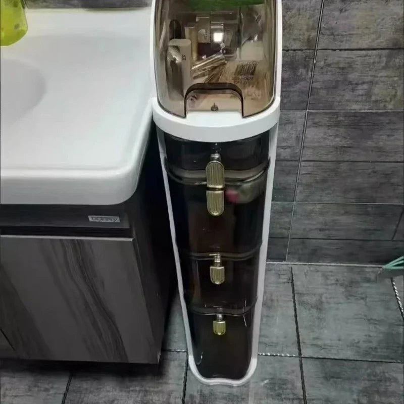 Compact Bathroom Storage Cart on Wheels