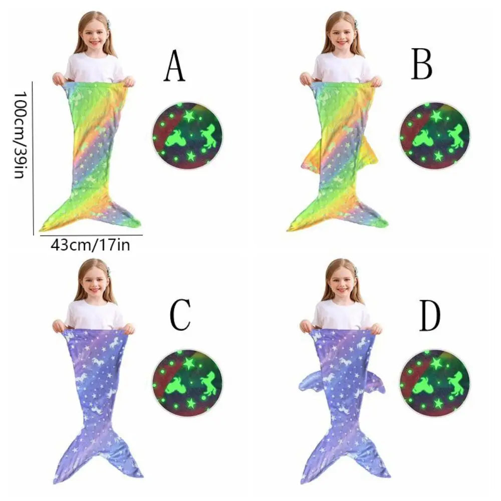 Glowing Mermaid Kids Sleep Bag
