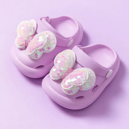 Sparkly Kids Sandals with Wings - Cozy Girls Slippers