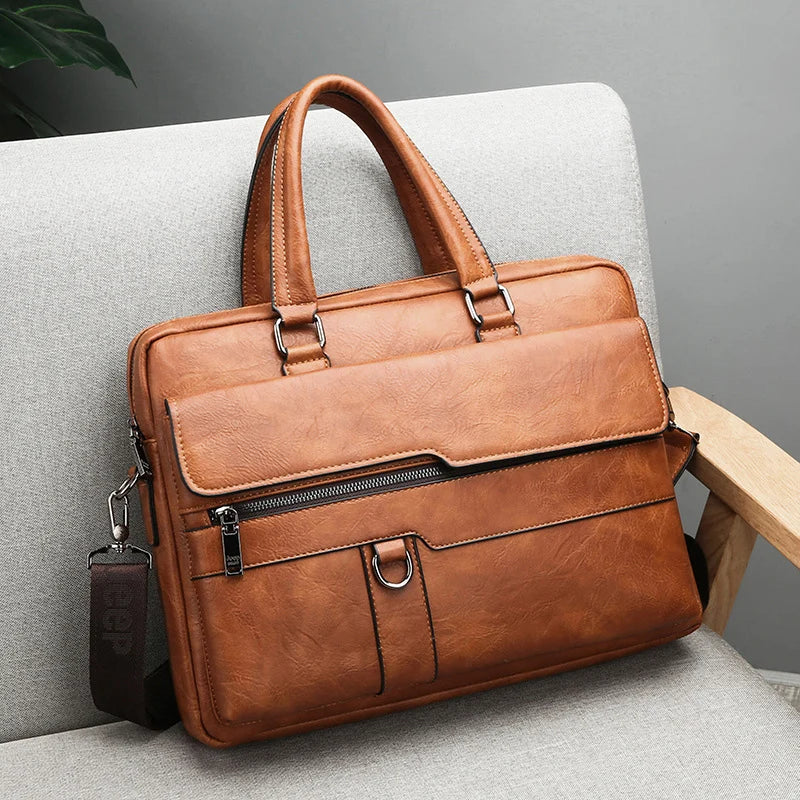 Premium Leather Mens Crossbody Bag Daily Use - Fesara
