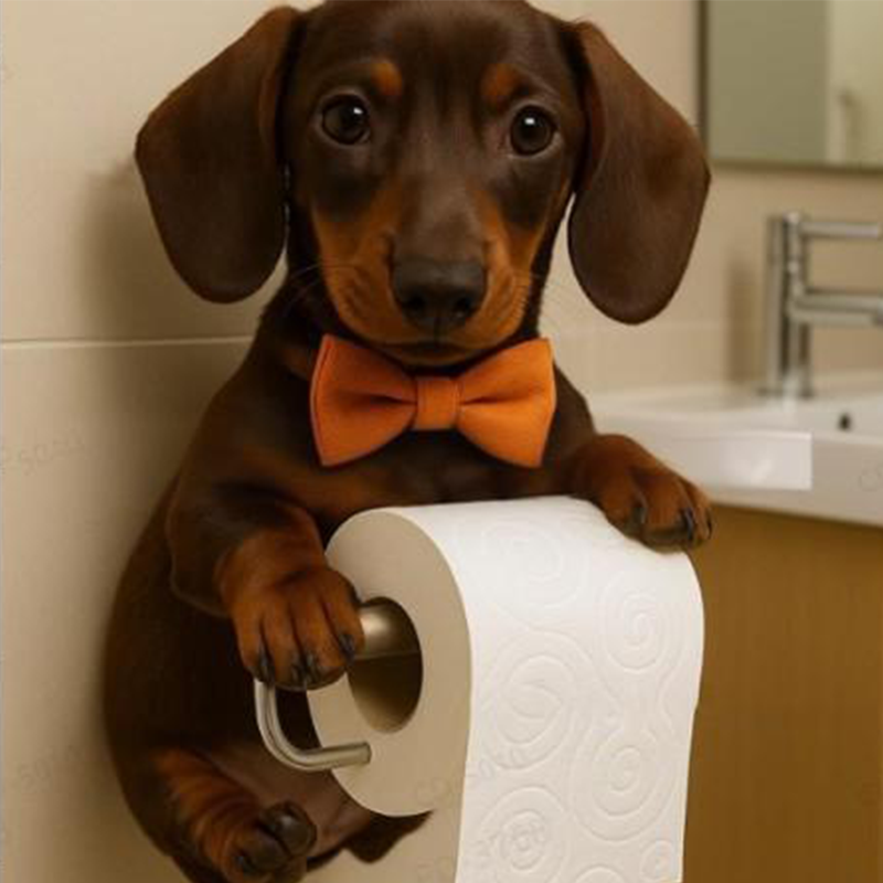 Fun Dog Bathroom Tissue Holder Dispenser