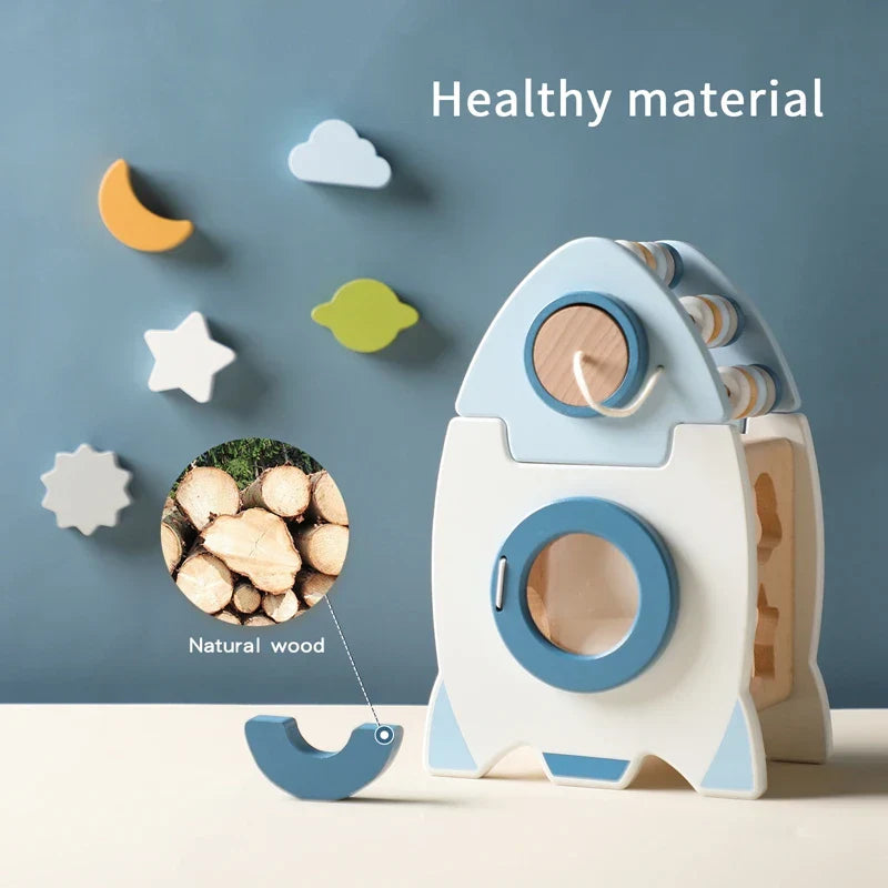 Natural Wood Space Building Blocks Set
