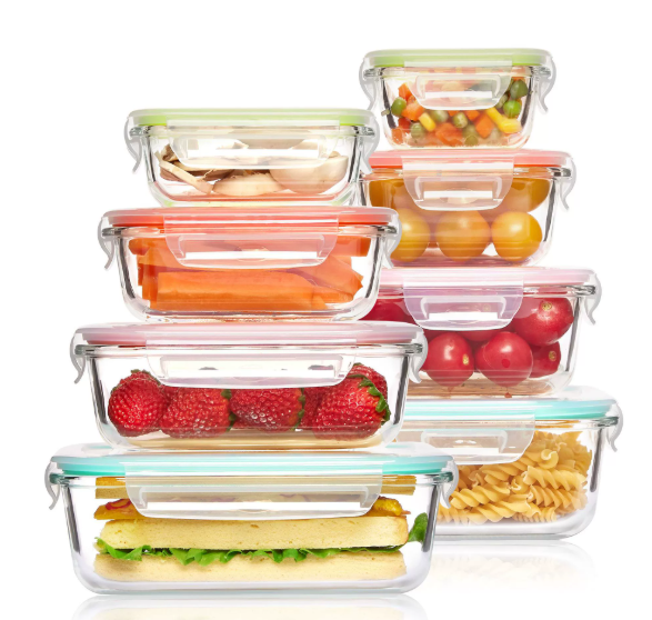 Glass Kitchen Storage Set with 8 Lids - Fesara
