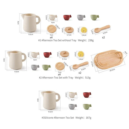Natural Wooden Silicone Tea Infuser Set