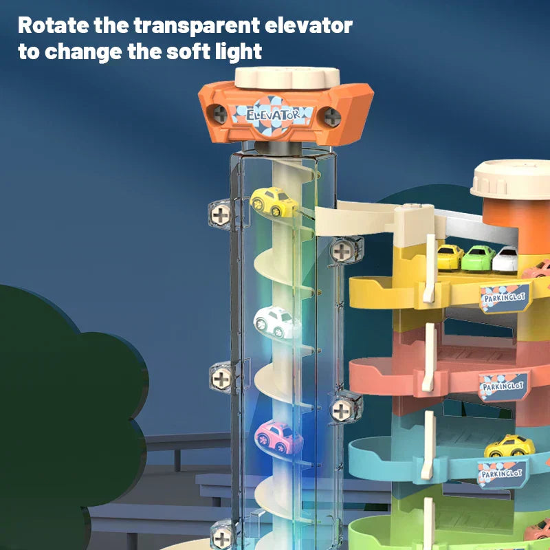 Fun 3D Car Playset with Slide for Children