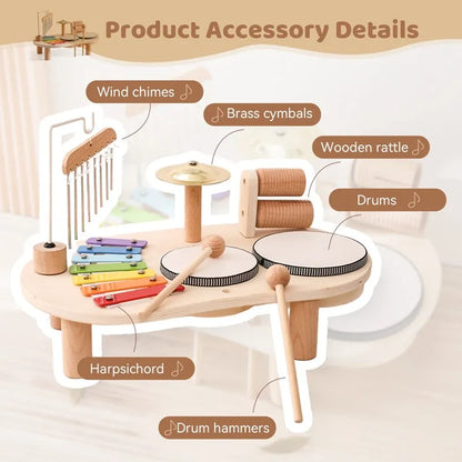 Natural Wood Baby Music Set Montessori Toy