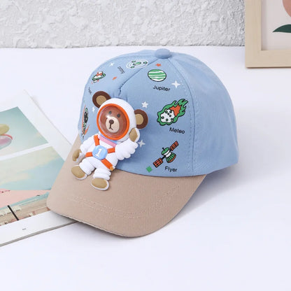 Fun Kids Baseball Cap with Cute Bear Design