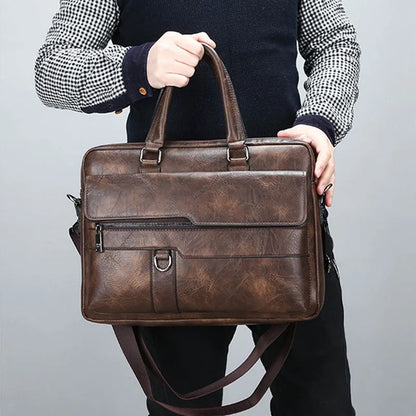 Premium Leather Mens Crossbody Bag Daily Use